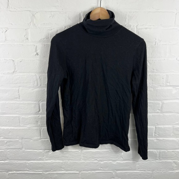 Everlane Women's Pullover Mock Neck Sweatshirt Long Sleeve Black Size L - Picture 3 of 7